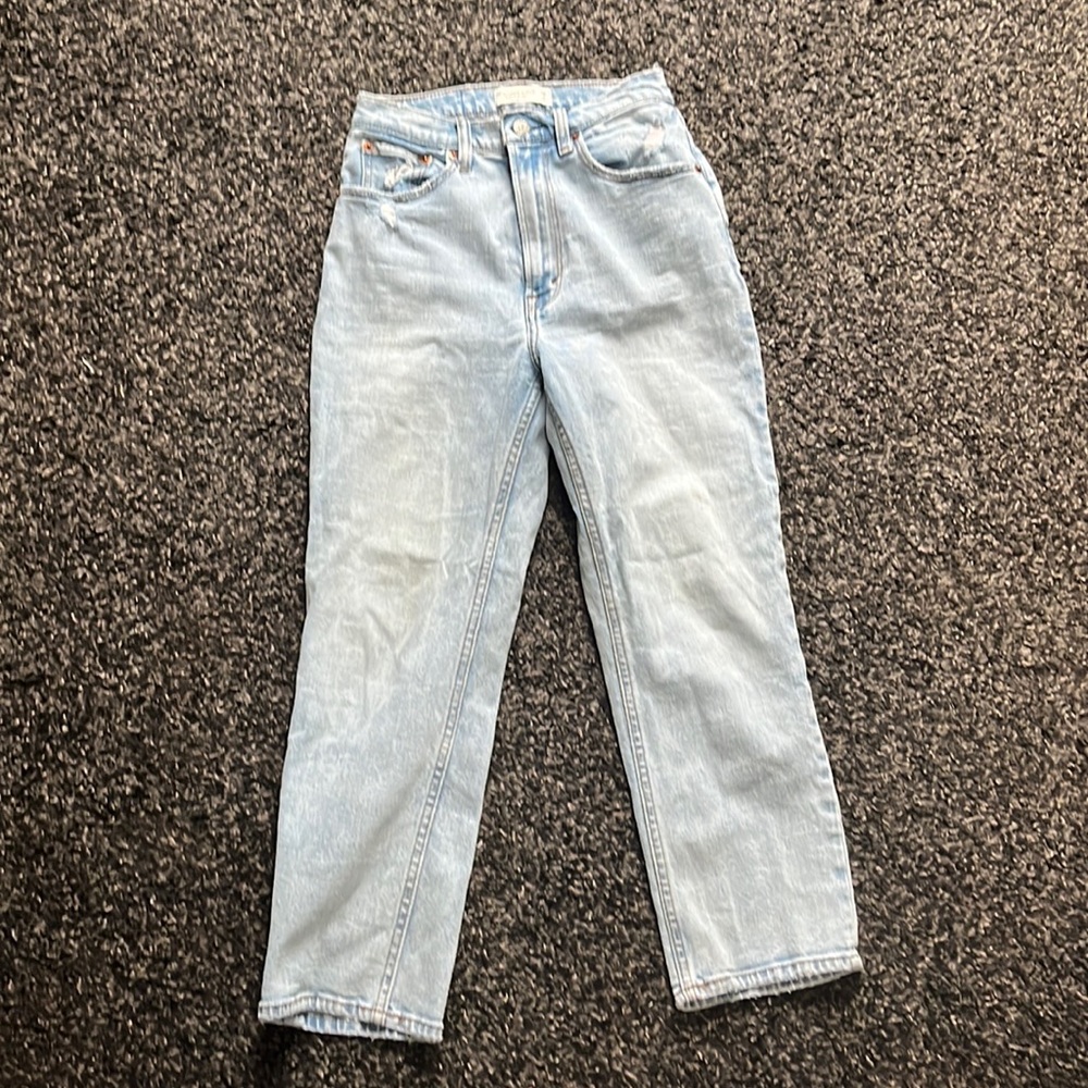 Abercrombie Ankle Straight Ultra High Rise Curve Love Jean